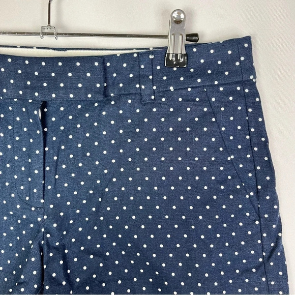 J. Crew Navy Blue & White Polka Dot Scallop Hem Shorts 4 - Picture 4 of 6